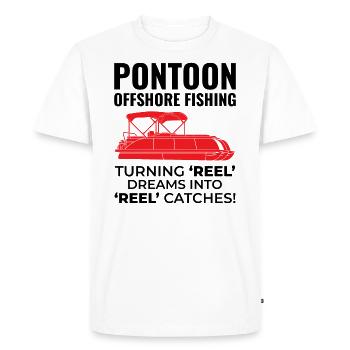 Pontoon Boat Motor Boating Offshore Fishing Funny - Men's Premium Organic T-Shirt - white - Front - Nico (187cm)