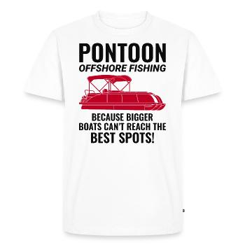 Pontoon Boat Motor Boating Offshort Fishing Funny - Men's Premium Organic T-Shirt - white - Front - Nico (187cm)