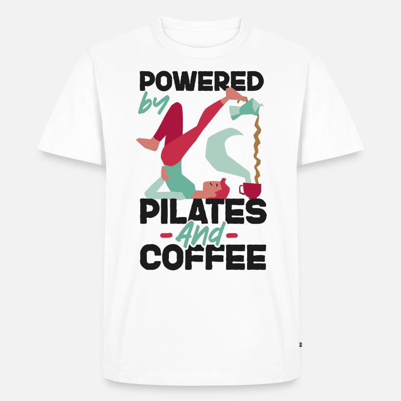 Pilates Instructor Teacher Coffee - Männer Premium Bio T-Shirt - Weiß