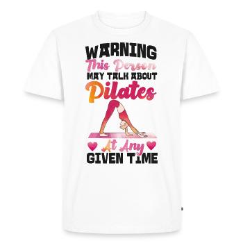 Avertissement de l’instructeur de Pilates - T-shirt Premium bio Homme - blanc - Devant - Nico (187cm)