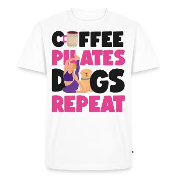 Pilates Instructor Teacher Coffee - Men's Premium Organic T-Shirt - white - Front - Nico (187cm)