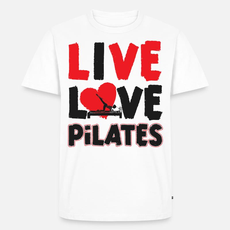 Pilates Instructor Teacher Live - Männer Premium Bio T-Shirt - Weiß