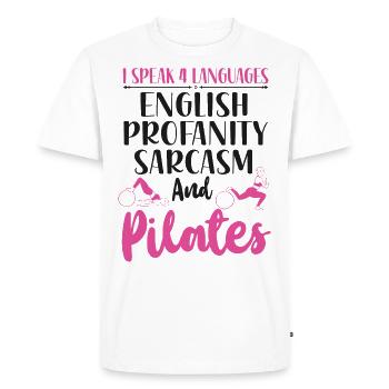 Pilates Instructor Teacher I Speak - Men's Premium Organic T-Shirt - white - Front - Nico (187cm)