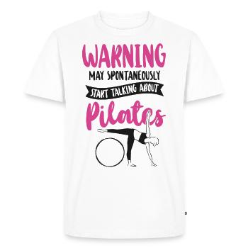 Avertissement de l’instructeur de Pilates - T-shirt Premium bio Homme - blanc - Devant - Nico (187cm)