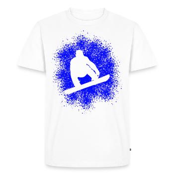 Snowboard Wintersprotler - Men's Premium Organic T-Shirt - white - Front - Nico (187cm)