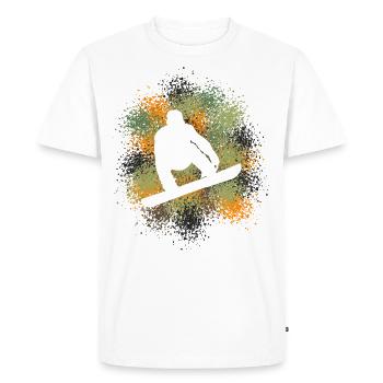 Amateurs de snowboard sports d’hiver - T-shirt Premium bio Homme - blanc - Devant - Nico (187cm)