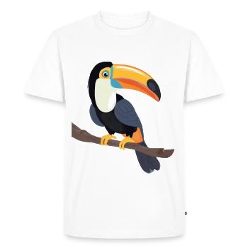 Toucan - Men's Premium Organic T-Shirt - white - Front - Nico (187cm)