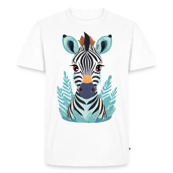 Zèbre - T-shirt Premium bio Homme - blanc - Devant - Nico (187cm)