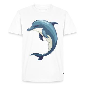Dauphin mignon - T-shirt Premium bio Homme - blanc - Devant - Nico (187cm)