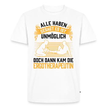 Puis est venue l’ergothérapie - T-shirt Premium bio Homme - blanc - Devant - Nico (187cm)