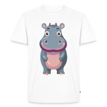 Hippopotame mignon - T-shirt Premium bio Homme - blanc - Devant - Nico (187cm)
