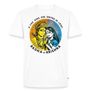 RADHA & KRISHNA - If The Kids Are United - Men's Premium Organic T-Shirt - white - Front - Nico (187cm)