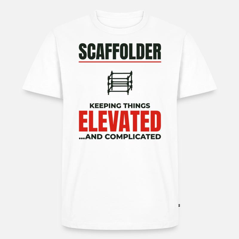Gerüstbauer Gerüstbauer Gerüstbaubühne - Männer Premium Bio T-Shirt - Weiß