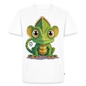 Chameleon - Men's Premium Organic T-Shirt - white - Front - Nico (187cm)