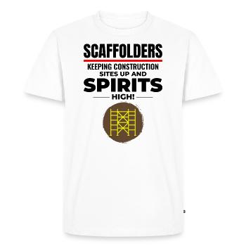 Plate-forme d’échafaudage d’échafaudage de constructeur d’échafaudages - T-shirt Premium bio Homme - blanc - Devant - Nico (187cm)