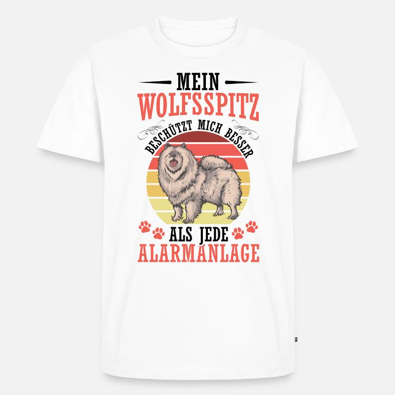Wolfsspitz protects me German Wolfsspitz - Men's Premium Organic T-Shirt - white