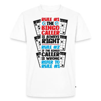 Règle du joueur de bingo #1 Le bingo - T-shirt Premium bio Homme - blanc - Devant - Nico (187cm)