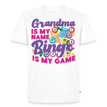 Joueur de bingo Grand-mère Grand-mère est mon - T-shirt Premium bio Homme - blanc - Devant - Nico (187cm)