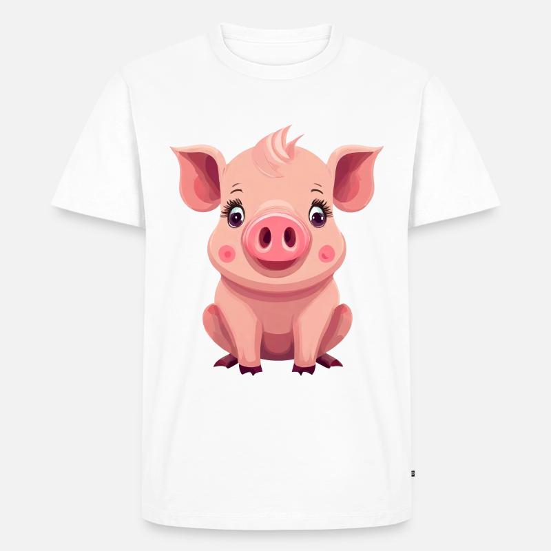 Schwein - Männer Premium Bio T-Shirt - Weiß