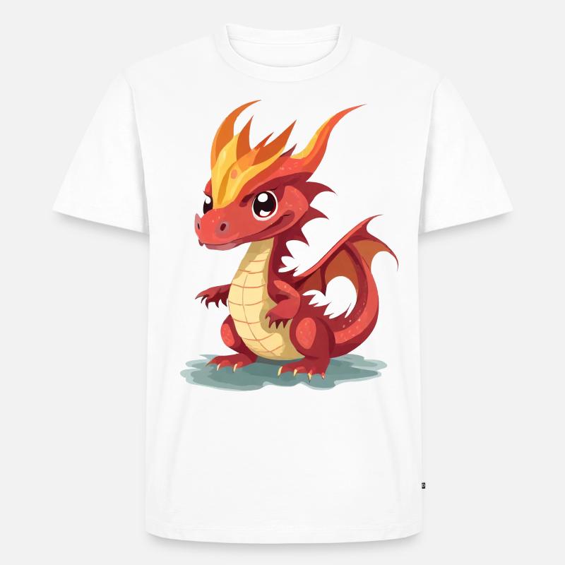 Drache - Männer Premium Bio T-Shirt - Weiß