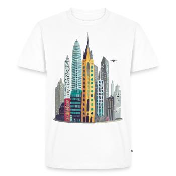 Grande ville avec des gratte-ciel - T-shirt Premium bio Homme - blanc - Devant - Nico (187cm)