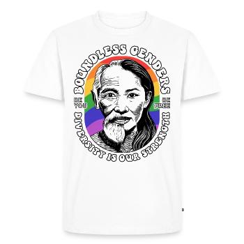 Fiers de la diversité : notre chemise LGBTQIA+ - T-shirt Premium bio Homme - blanc - Devant - Nico (187cm)