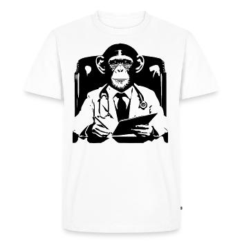 Docteur Singe - T-shirt Premium bio Homme - blanc - Devant - Nico (187cm)