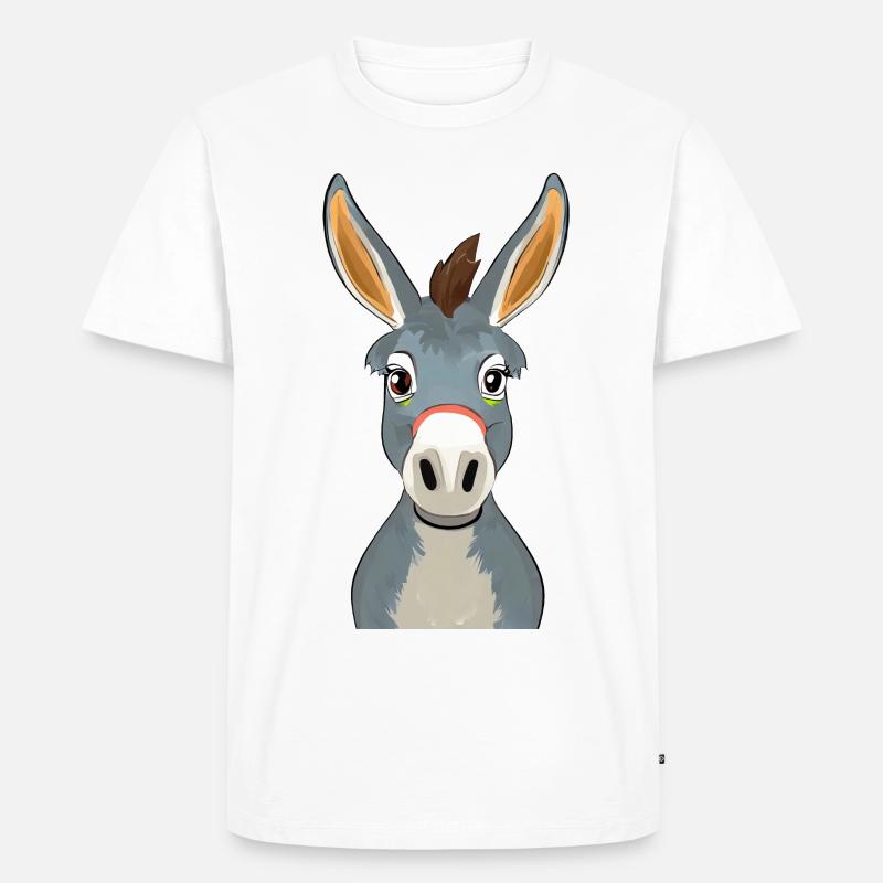 Esel - Männer Premium Bio T-Shirt - Weiß