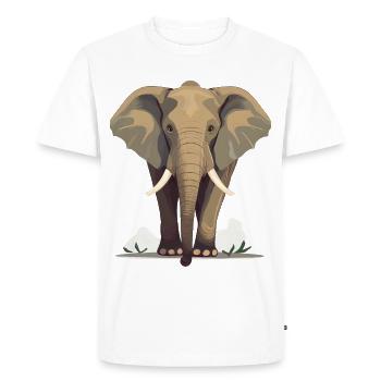 Éléphant - T-shirt Premium bio Homme - blanc - Devant - Nico (187cm)