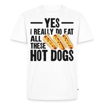Hot Dog Adult Yes, I Really Do Eat - Men's Premium Organic T-Shirt - white - Front - Nico (187cm)