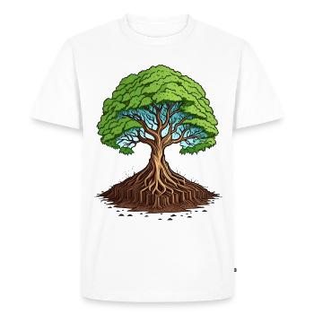 A big tree with roots - Men's Premium Organic T-Shirt - white - Front - Nico (187cm)