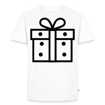 Petite boite cadeau - T-shirt Premium bio Homme - blanc - Devant - Nico (187cm)