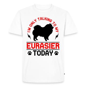 Ne parler qu’à mon Eurasier Spitz Eurasien - T-shirt Premium bio Homme - blanc - Devant - Nico (187cm)