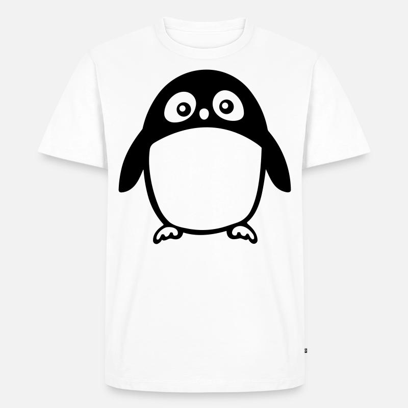 Pinguin - Männer Premium Bio T-Shirt - Weiß