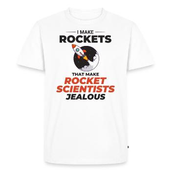 Aerospace Engineer Astronautical Rocket Scientist - Men's Premium Organic T-Shirt - white - Front - Nico (187cm)