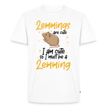 Lemming Is Cute Vole Lemming - Men's Premium Organic T-Shirt - white - Front - Nico (187cm)
