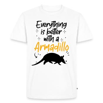 tatou : tout mieux avec Armadillo Armadillo - T-shirt Premium bio Homme - blanc - Devant - Nico (187cm)