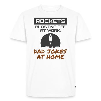 Aerospace Engineer Dad Jokes Rocket Scientist - Men's Premium Organic T-Shirt - white - Front - Nico (187cm)