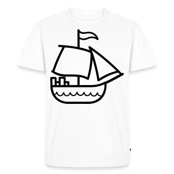 Bateau pirate - T-shirt Premium bio Homme - blanc - Devant - Nico (187cm)