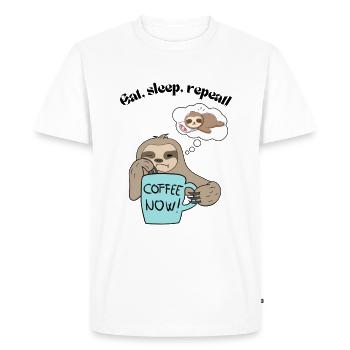 Tired Sloth - Men's Premium Organic T-Shirt - white - Front - Nico (187cm)
