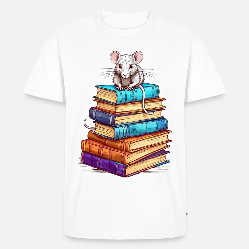 Leseratte - Männer Premium Bio T-Shirt - Weiß