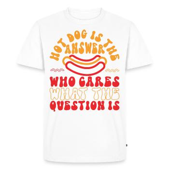 Hot Dog Adult Hot Dog Is The - Men's Premium Organic T-Shirt - white - Front - Nico (187cm)