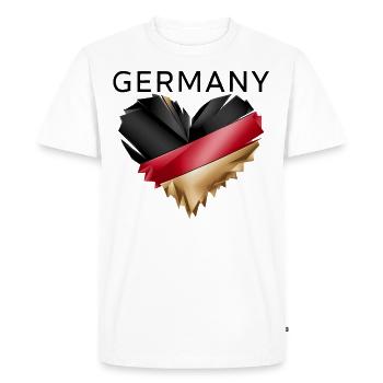 Allemagne Allemagne Allemand GER Almanya Alemania - T-shirt Premium bio Homme - blanc - Devant - Nico (187cm)