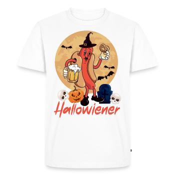Hot Dog Adult Halloween Pun - Men's Premium Organic T-Shirt - white - Front - Nico (187cm)