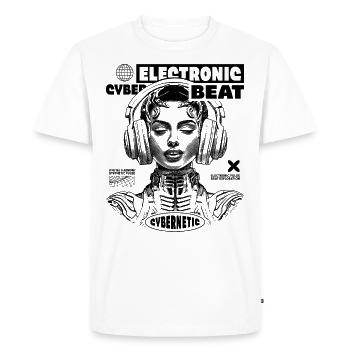 Hypnotic Techno T-Shirt: Space Princess Design - Men's Premium Organic T-Shirt - white - Front - Nico (187cm)