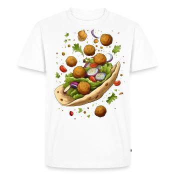 Pita bread filled with falafel and salad - Men's Premium Organic T-Shirt - white - Front - Nico (187cm)