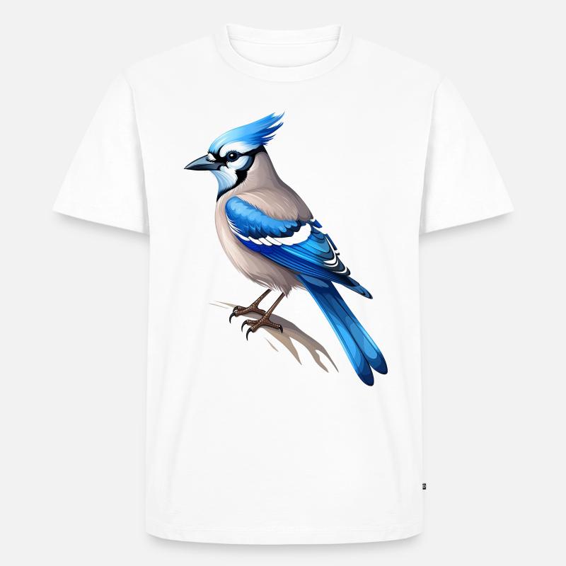 Eichelhäher - Männer Premium Bio T-Shirt - Weiß