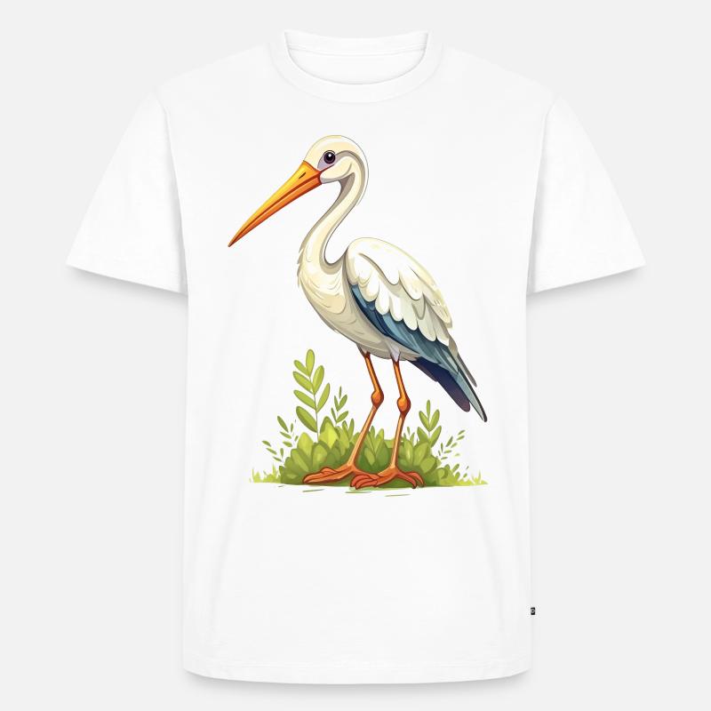 Storch - Männer Premium Bio T-Shirt - Weiß