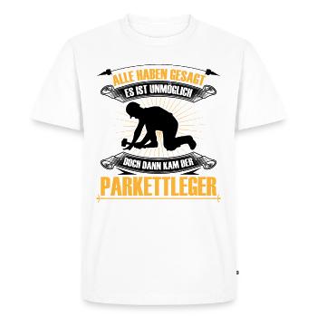 Parquet layer is impossible tiler - Men's Premium Organic T-Shirt - white - Front - Nico (187cm)