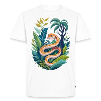 Serpent dans la jungle - T-shirt Premium bio Homme - blanc - Devant - Nico (187cm)